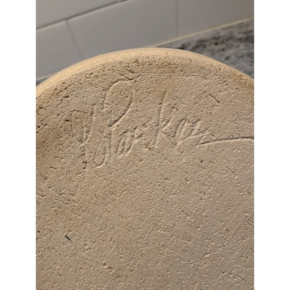 Signed Studio Pottery Blue & Cream Ceramic Sponge / Napkin Holder